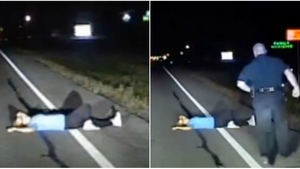 Femeie la un pas sa fie calcata de politie! Ce s-a intamplat cand ofiterul s-a dus la ea. Doamne fereste! VIDEO