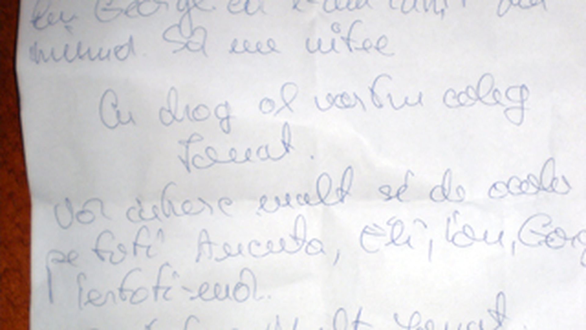 Biletul de adio al unui homosexual sinucigas: "Te iubesc, George. Iarta-ma. Te sarut pe gurita"