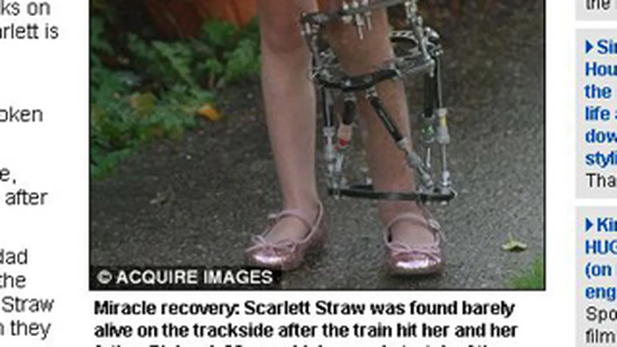 A supravietuit in mod miraculos! O fetita de 3 ani si-a revenit complet dupa ce tatal ei a aruncat-o in fata trenului