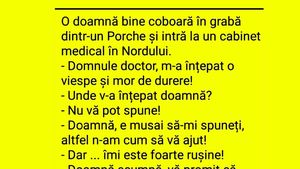 BANCUL ZILEI | "Domnule doctor, m-a înțepat o viespe, dar nu vă pot spune unde"