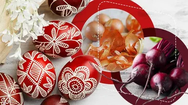 Cum vopsești natural ouăle de Paște. Metodele testate cu coji de ceapă, sfeclă sau varză roșie