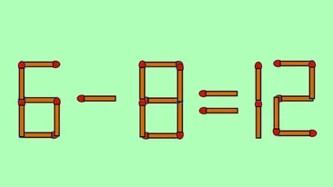 Test IQ exclusiv pentru genii | Corectați 6 - 8 = 12, mutând un singur chibrit