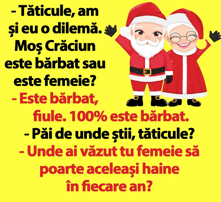 banc gluma mos craciun