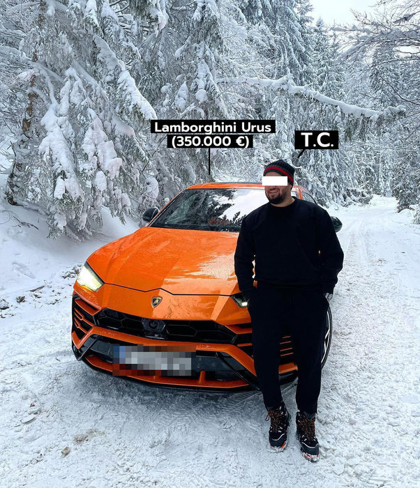 T.C. conduce, printre altele, și un Lamborghini Urus de 350.000 € (Foto: Instagram)