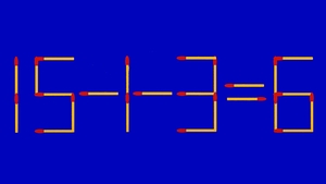 Test de inteligență | Mutați un singur chibrit pentru a corecta 15 - 1 - 3 = 6