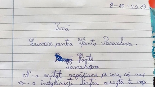Ce a scris un elev din Iași în tema la limba română: "Dragă Sfânta Parascheva, n-a..."
