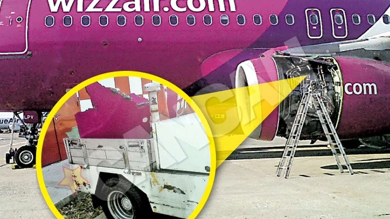 Avion Wizz-Air intors la sol dupa 15 minute de la decolare. S-a rupt capota motorului in zbor