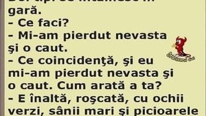 BANCUL ZILEI | Doi tipi se întâlnesc în gară: “Ce faci? Mi-am pierdut nevasta și o caut”
