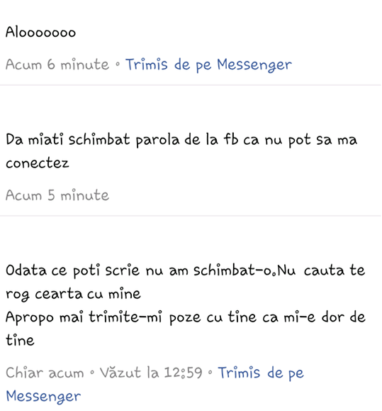 Convorbirile de pe Facebook dintre profesor şi eleva cu care ar avea o relatie de mai bine de doi ani