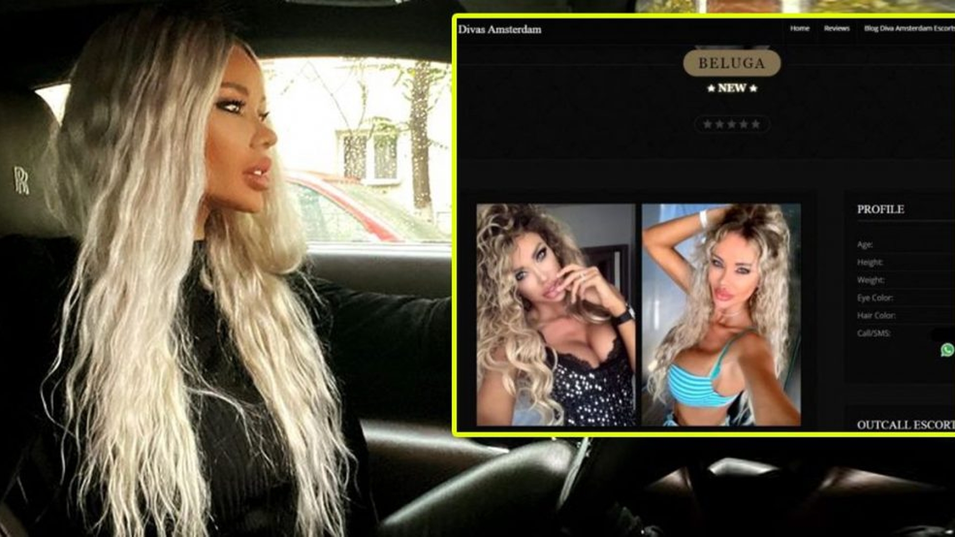 Bianca Drăgușanu, pe un site de escorte din Olanda. Câți euro „cerea” blondina pe oră
