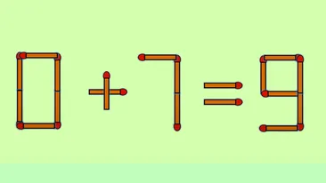 Test IQ cu chibrituri | 0+7=9 este greșit. Corectați egalitatea mutând un singur băț!