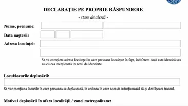 Ce trebuie să completezi în declarația pe propria răspundere, dacă treci printr-o localitate în carantină