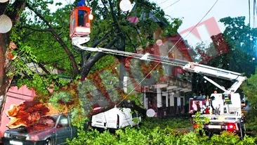 Vantul puternic si ploaia au facut ravagii in Capitala