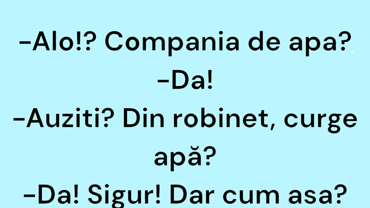 Bancul începutului de săptămână | Compania de apă
