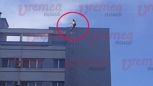 Tragicomedie în Bârlad, după ce un bărbat a amenințat că se aruncă de pe un hotel. Care a fost finalul poveștii