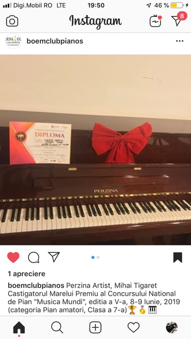 Ultimul premiu câștigat de Mihai a fost o pianină de 4.500 de euro