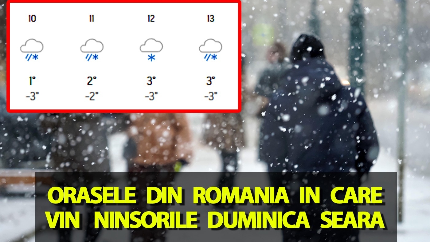Ninge în România începând de duminică seară! Meteorologii Accuweather anunță orașele în care vin ninsorile