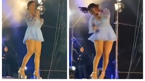 Cântăreață celebră, la un pas de tragedie! O dronă a lovit-o când era pe scenă