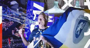 El este cel mai adevărat suporter al Craiovei. A venit de la 50 de kilometri doar ca să stea la poarta stadionului