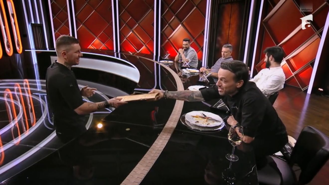 Moment istoric la Chefi la Cuțite! Motivul pentru care Liviu Moroiu a refuzat cuțitul de aur de la Chef Ștefan Popescu