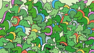 Test IQ | Geniile adevărate văd unde se ascund cei 3 crocodili în această mulțime de dragoni, în doar 20 de secunde!