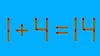 Test IQ cu chibrituri | Corectați 1 + 4 = 14, mutând două bețe