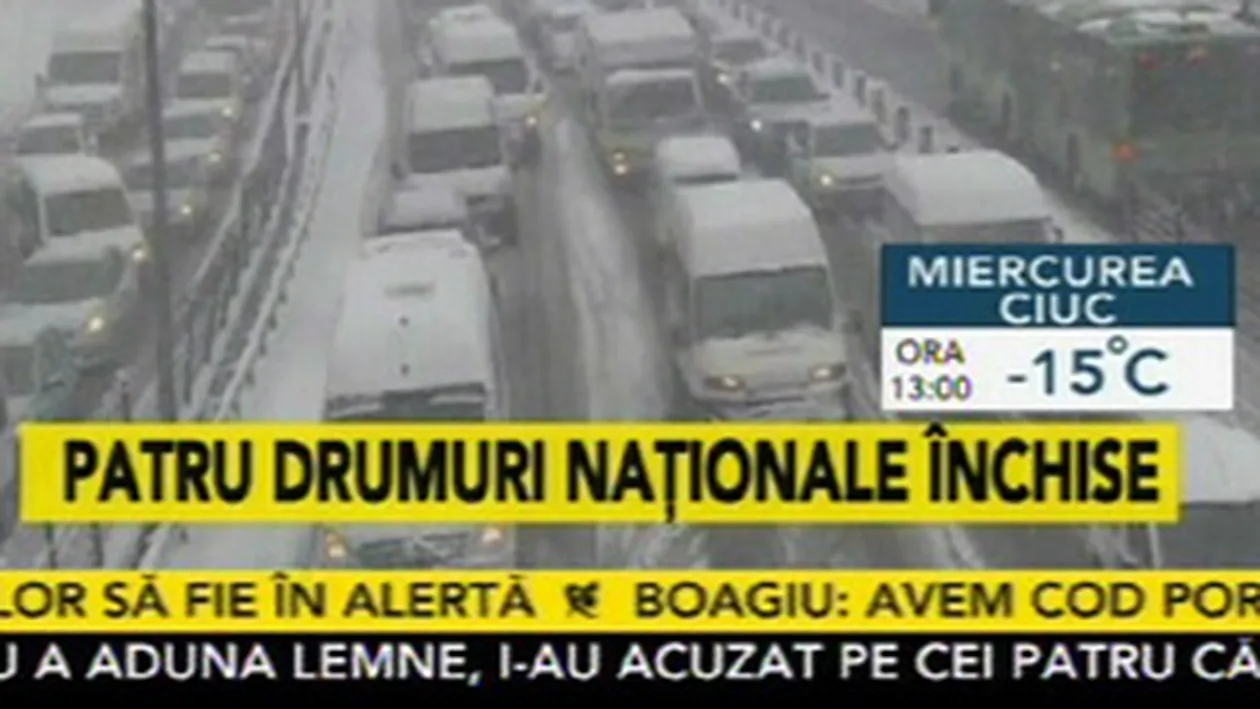 Patru drumuri nationale, inchise. Frontiera cu Bulgaria ar putea fi, de asemenea, inchisa