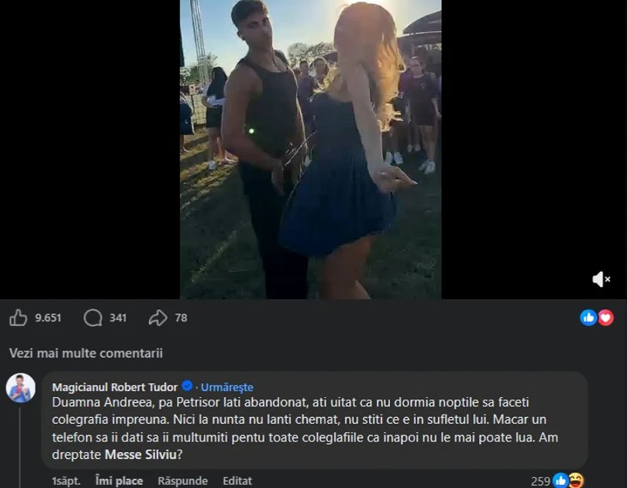 Robert Tudor, mesaj ironic pentru Andreea Bălan: „Pe Petrișor l-ați abandonat”
