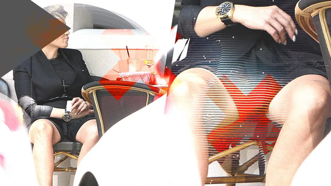 Este ”Sharon Stone” a României… Am fotografiat-o pe vedetă, la o terasă din Dorobanți, ca în celebra scenă din ”Basic instinct”!