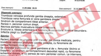"In urma tratamentului gresit al unui medic de familie, mi-a explodat piciorul"
