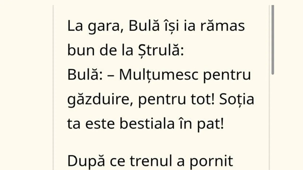BANC | Bulă își ia rămas bun de la Ștrulă: Mulțumesc! Soția ta e bestială în pat!