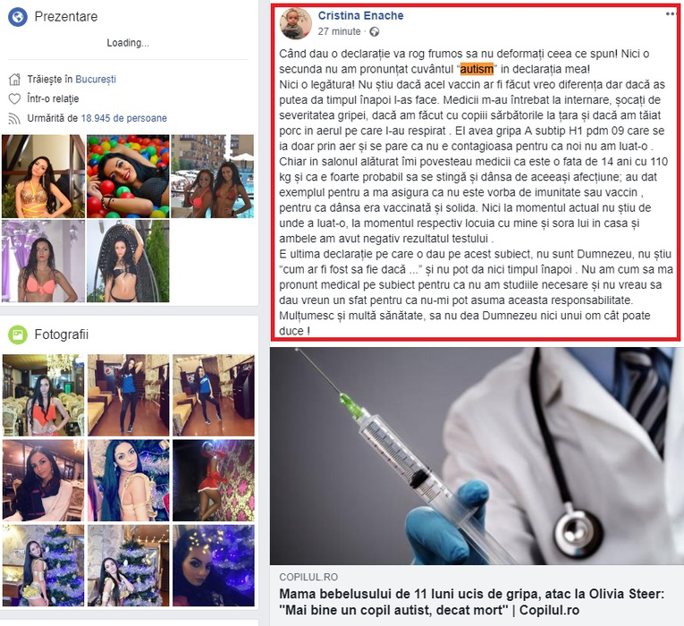 Cristina Enache, dansatoarea căreia i-a murit copilul de gripă, anunț tranșant după ce a atacat-o pe Olivia Steer