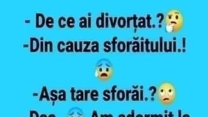 BANC | Un bărbat a divorțat din cauza sforăitului