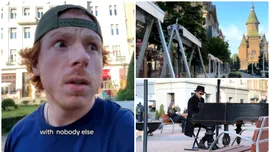 Cum a reacționat un turist american când s-a văzut singur în centrul Timișoarei. Christian a avut parte de un șoc: „Nu se fură scaunele și mesele de afară?”