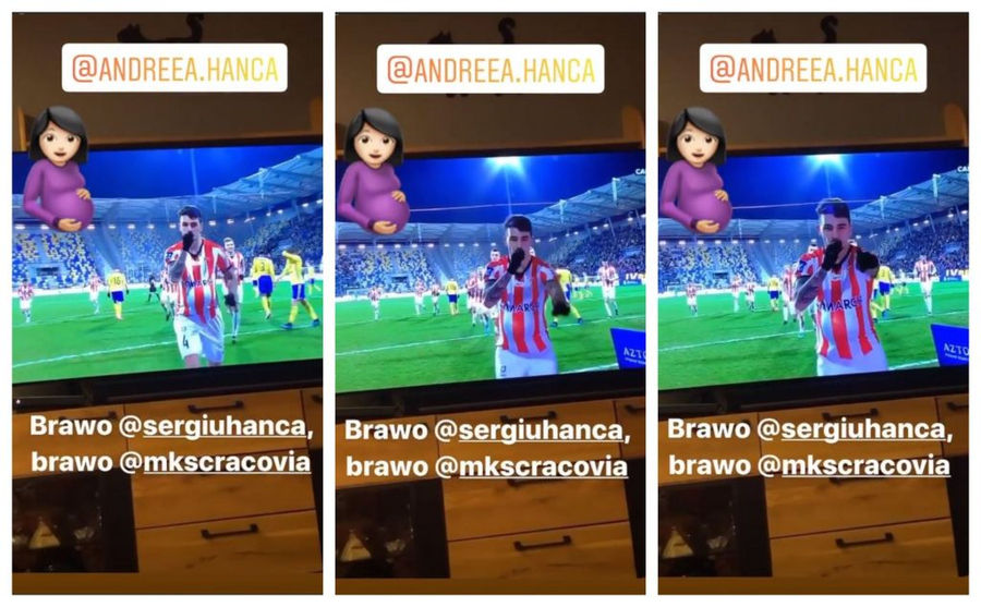 Momentul în care fotbalistul Serviu Hâncă a dezvăluit că soția lui este însărcinată iar © Instagram Stories