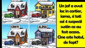 Test IQ | Un jaf a avut loc în cartier și toți cei 4 suspecți susțin că erau acasă. Cine e hoțul, de fapt?