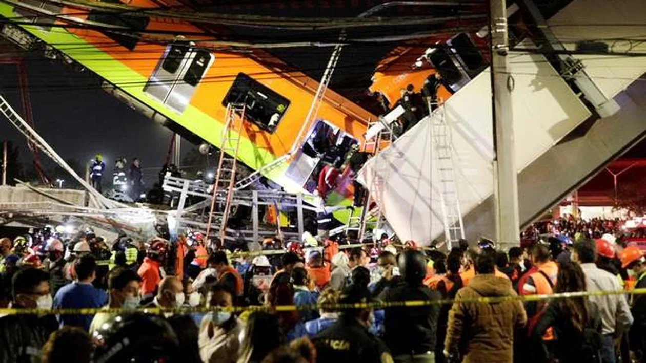 20 de morți și 49 de persoane spitalizate, după ce o linie suspendată de metrou s-a prăbușit în Mexic