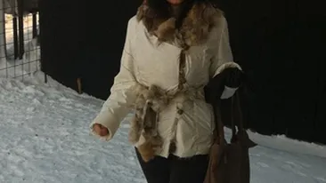 Ioana Ginghina s-a echipat ca un eschimos pentru frigul de afara!