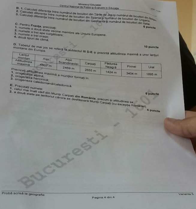 Subiectele la Geografie, BAC 2023 (partea IV)