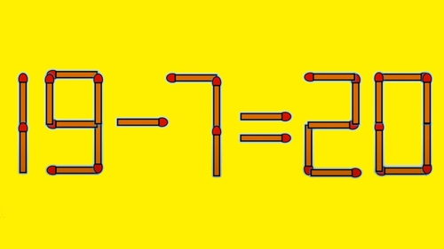 Test IQ cu chibrituri | Mutați un singur băț, pentru a corecta 19 - 7 = 20