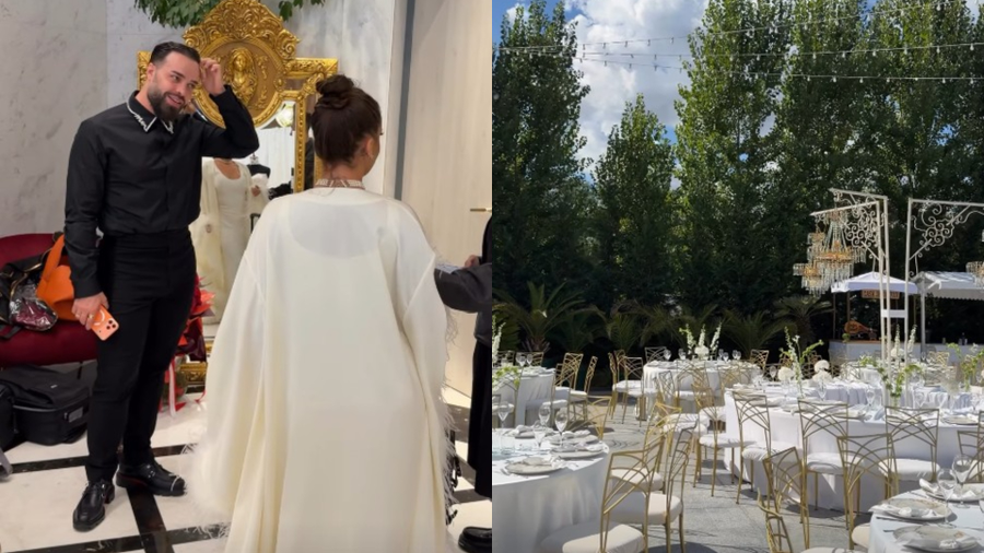 Primele imagini de la nunta Andrei Voloș cu Lele! Mireasa a vrut să rupă gura târgului