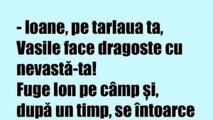 BANCUL ZILEI | "Ioane, Vasile face dragoste cu nevastă-ta pe tarlaua ta"