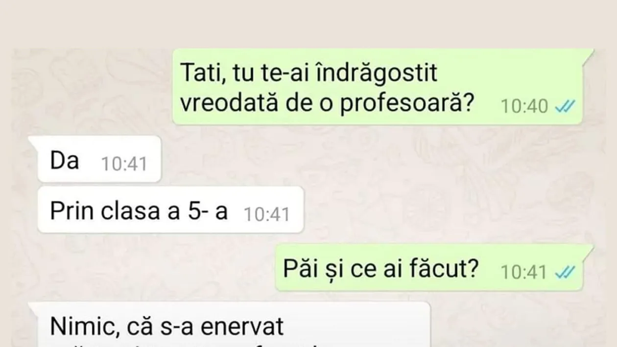 BANC | Tati, tu te-ai îndrăgostit vreodată de o profesoară?