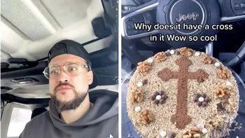 Reacția unui TikToker din Canada după ce a mâncat colivă: „The cross cake was very…”