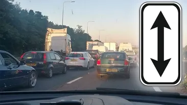 Ce înseamnă indicatorul de circulație din imagine. Ce indică, de fapt, săgeata neagră cu două vârfuri