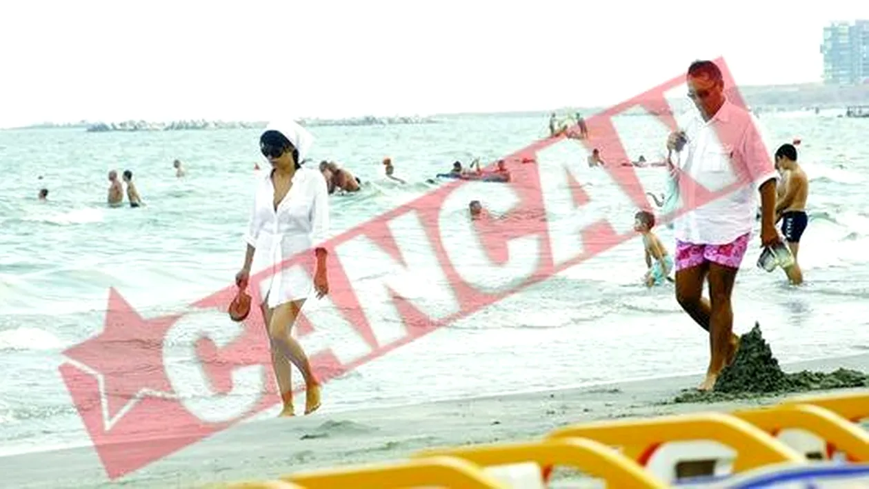 Monica Stan trage tare pe plaja pentru copil