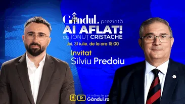 „Ai Aflat! cu Ionuț Cristache” începe joi, 31 iulie, de la ora 15.00, live pe Gândul. Invitat: Silviu Predoiu