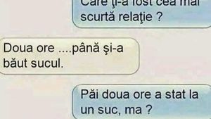 Bancul zilei |  Care ți-a fost cea mai scurtă relație?