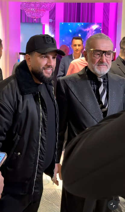 Tzancă Uraganu și Gigi Becali au făcut skandenberg în public, în cel mai scurt meci pe care l-ai văzut/ sursă foto: TikTok
