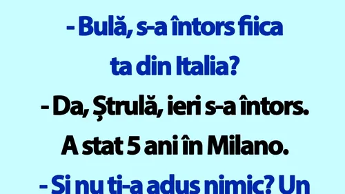 BANC | Fiica lui Bulă revine în România după 5 ani în Milano